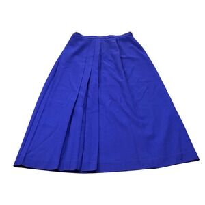 Alpenblick Vintage 100% Wool Pleated Midi Skirt Purple Size 16 Made in HK